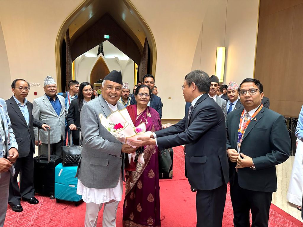 राष्ट्रपति पौडेललाई दोहामा स्वागत